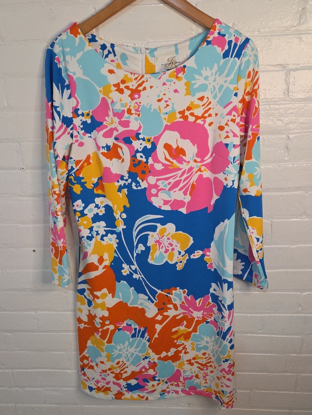 JB by Julie Brown Blue, Pink & Orange Floral Shift Dress